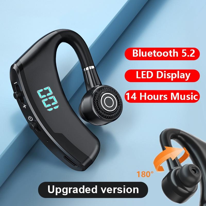 V9s Wireless Earphones with Noise Cancellation and Led Display - Black Single Ear