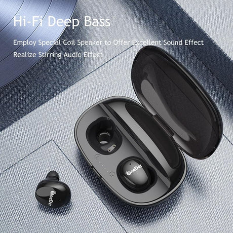 Waterproof Tws Bluetooth Earphones - Hd Stereo Sound - Black