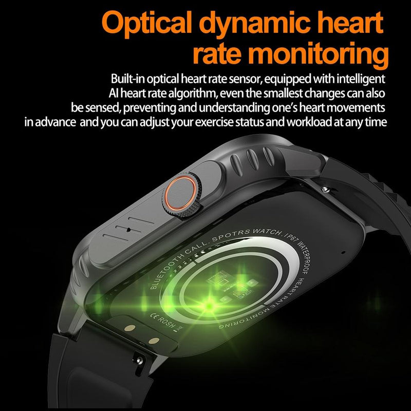 2.01 Inch Waterproof Smart Watch With Bluetooth Call & Health Tracking - Orange