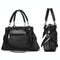 Soft Leather Geometric Handbag - Colourblock - Red Wine