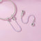 925 Sterling Silver Platinum Plated Butterfly Safety Chain Bracelet