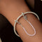 925 Sterling Silver Platinum Plated Butterfly Safety Chain Bracelet