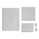 3-in-1 Waterproof Leather Laptop Liner Bag - 13 Inches - Light Grey
