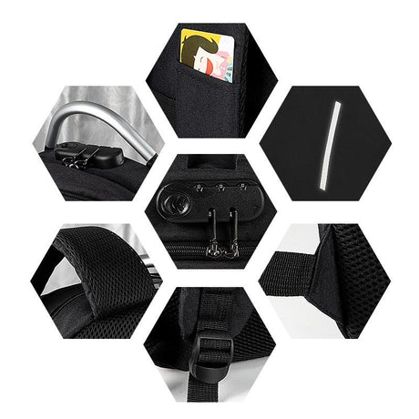 13-15.6 Inch Anti-Theft Laptop Backpack In Mysterious Black