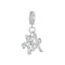 925 Sterling Silver Platinum Plated Bear Bracelet
