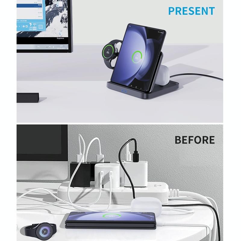 3 In 1 Wireless Charger For Samsung Galaxy Z Fold Black