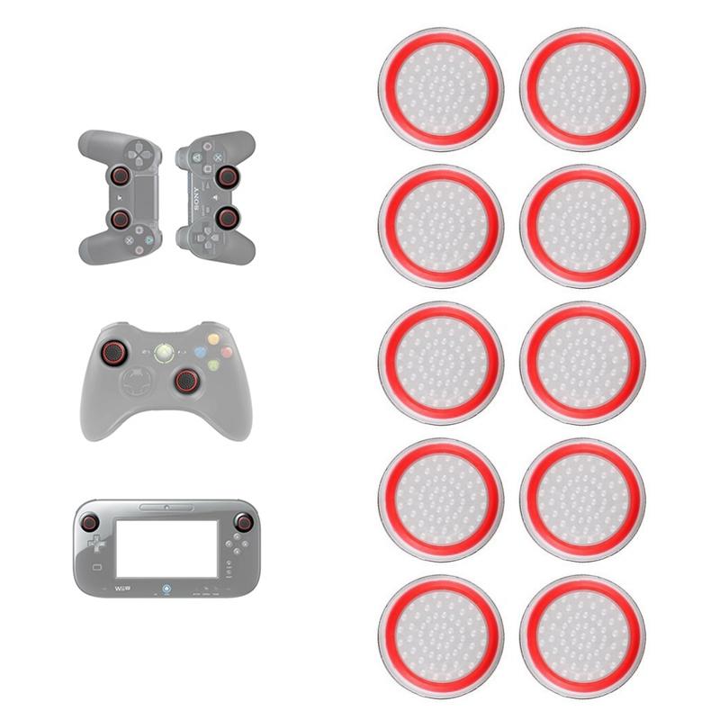 10-piece Luminous Gamepad Button Caps for Ps5 / Ps4 / Ps3 / Xbox one / 360 / Pro / Series x / s - Transparent Blue Circle