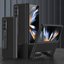 For Samsung Galaxy Z Fold4 5G Leather Case With Stand - Ultra Thin - Cross Texture