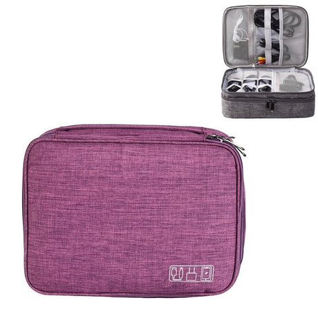 5-Inch Digital Earphone Storage Bag - Multifunctional - Purple
