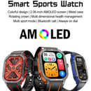 2.06 Inch Bt5.3 Ip68 Sport Smart Watch Bluetooth Call / Message / Health - Orange