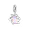 925 Sterling Silver Platinum Plated 3D Lotus Pendant