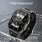 Ip68 Waterproof Bluetooth Smart Watch Health Monitor - Black