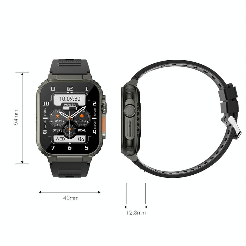 Ip68 Waterproof Bluetooth Smart Watch Health Monitor - Black