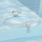 925 Sterling Silver Platinum Plated Bow Heart Bracelet With Beads
