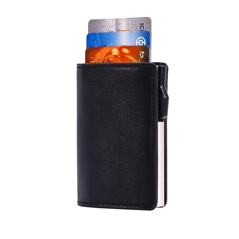 Crazy Horse Rfid Blocking Card Holder - Pu Leather