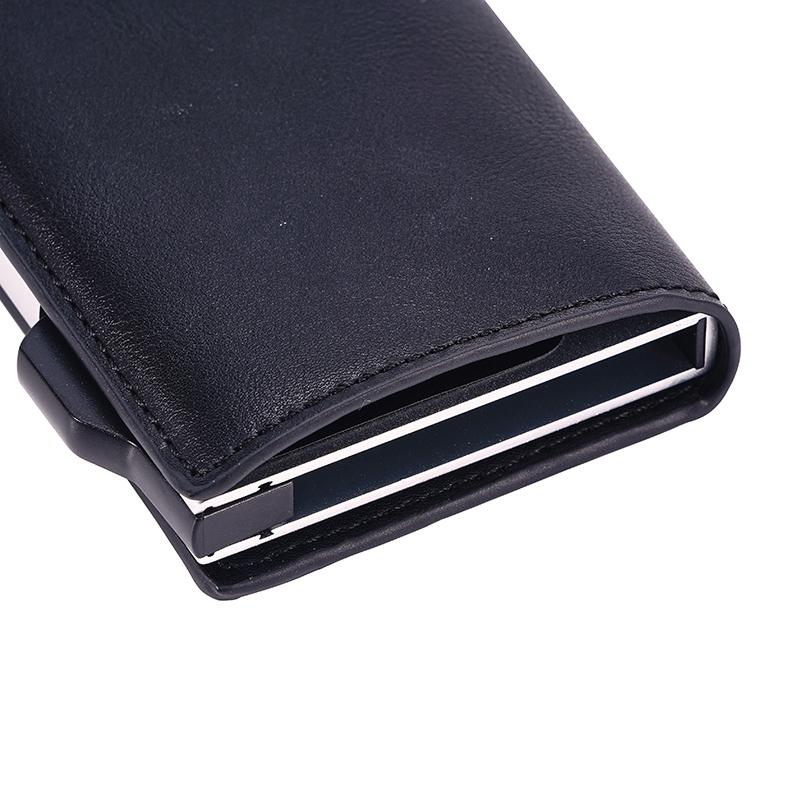 Crazy Horse Rfid Blocking Card Holder - Pu Leather