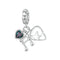 925 Sterling Silver Platinum Note Beaded Pendant