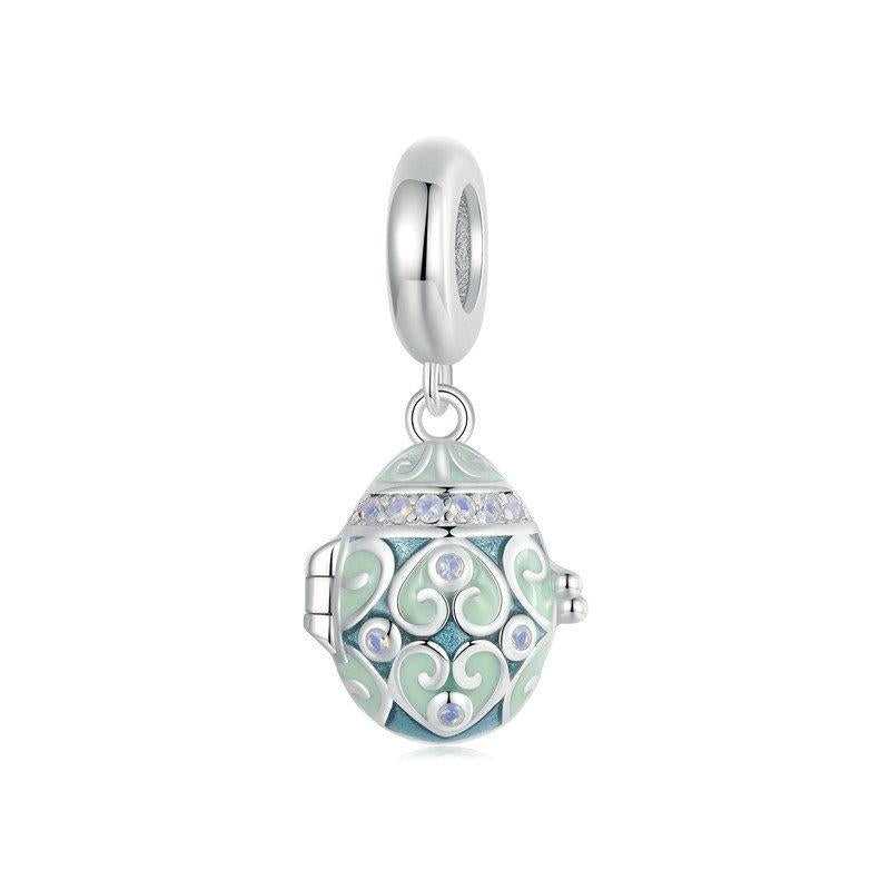925 Sterling Silver Easter Egg Diy Pendant