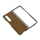For Samsung Galaxy Z Fold4 5G Dual Tone Calf Texture Shockproof Case - Black