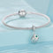 925 Sterling Silver Platinum Plated Lucky Clover Dice Bracelet