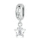 925 Sterling Silver Platinum Plated Starlight Five Pointed Star Diy Beads