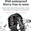 1.91 Inch Waterproof Ecg Smart Watch With Silicone Band Ip68 - Black