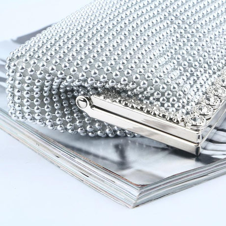 Rhinestone Evening Clutch For Ladies - Beaded Banquet Bag - Black