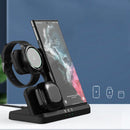 3 In 1 Wireless Charger For Mobile Phone Watch And Earphones Black