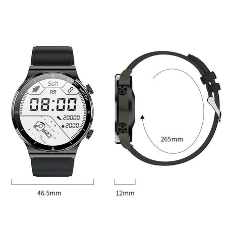 1.32 Inch Heart Rate Sleep Monitoring Smart Watch - Black Silicone