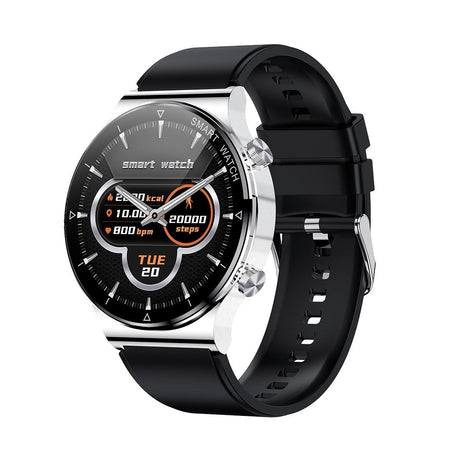 1.32 Inch Heart Rate Sleep Monitoring Smart Watch - Black Silicone