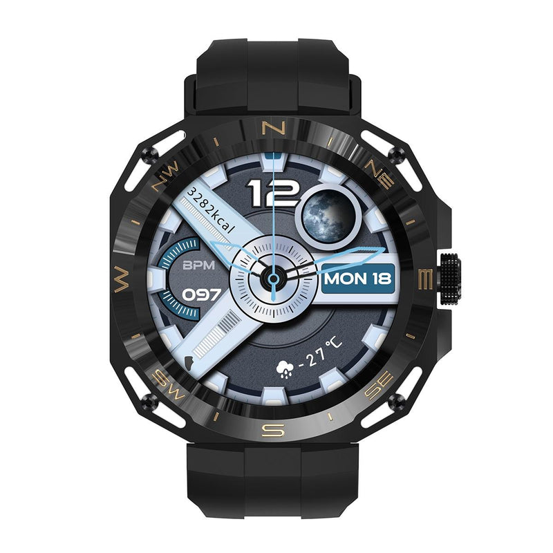 Smart Watch With Heart And Blood Monitoring Colour Screen - Black