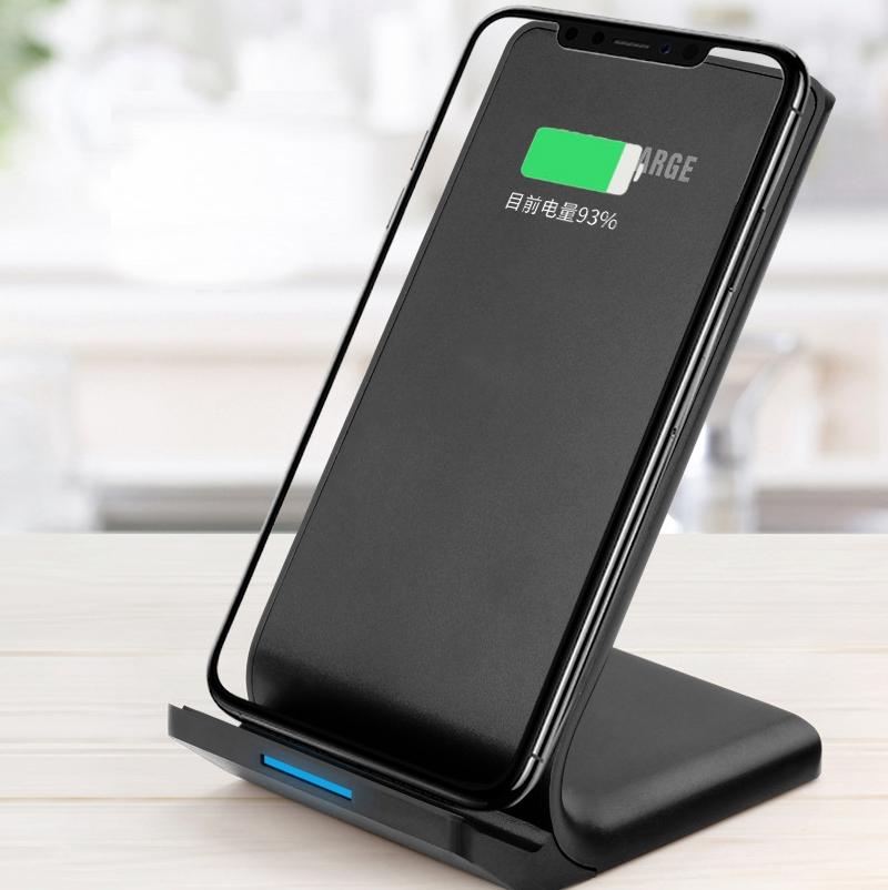 10W Vertical Wireless Charger For Smartphones Black