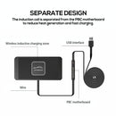 15w Car Wireless Charger with Anti-skid Mats and 1m Usb Cable - Black