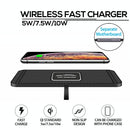 15w Car Wireless Charger with Anti-skid Mats and 1m Usb Cable - Black