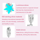 925 Sterling Silver Platinum Plated Luminous Cat Star Pendant