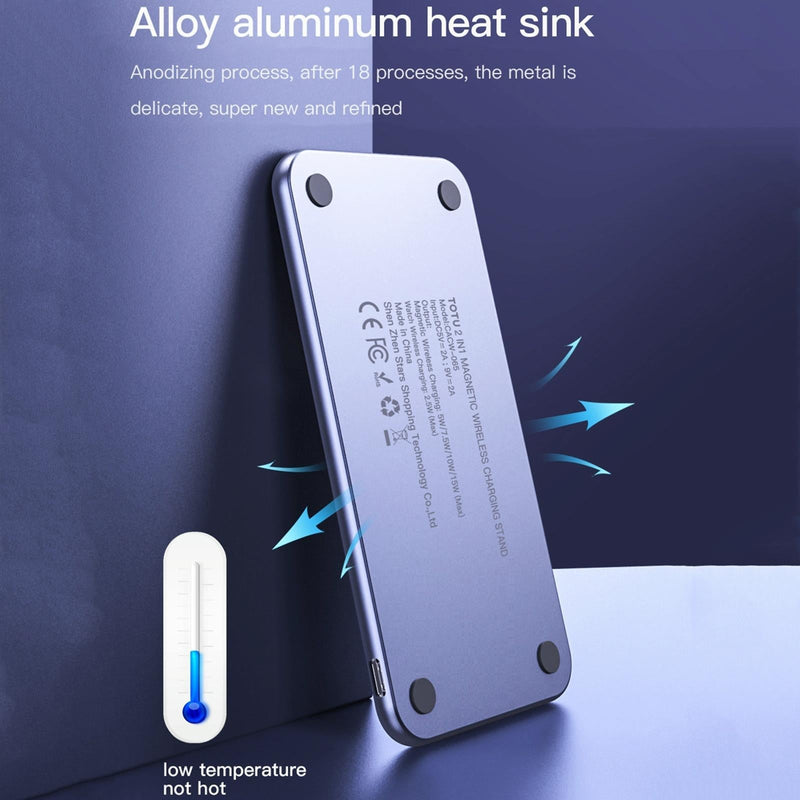 2 In 1 Magnetic Wireless Charger Grey