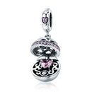 925 Sterling Silver Surprise Love Pendant For Diy Bracelets & Necklaces - Pink