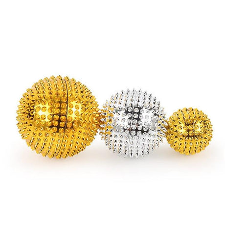 1 Pair Magnetic Massage Balls Relax Muscles & Relieve Pressure 3.2Cm - Gold