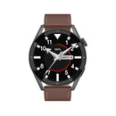 Smart Leather Watch With Colour Screen - Black