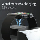15W 6 In 1 Magnetic Wireless Charger With Clock For Iwatch / Airpods