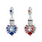 925 Sterling Silver Heart Pendant With Beaded Detail - Blue