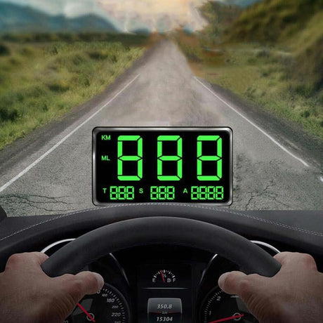 4.5 Inch Hud Car Gps Speed Meter With Overspeed Alarm Mileage Altitude Clock Black