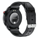 1.39 Inch Ip67 Waterproof Leather Band Smart Watch Supports Bluetooth Call / Blood Oxygen / Body Temperature Monitoring - Black