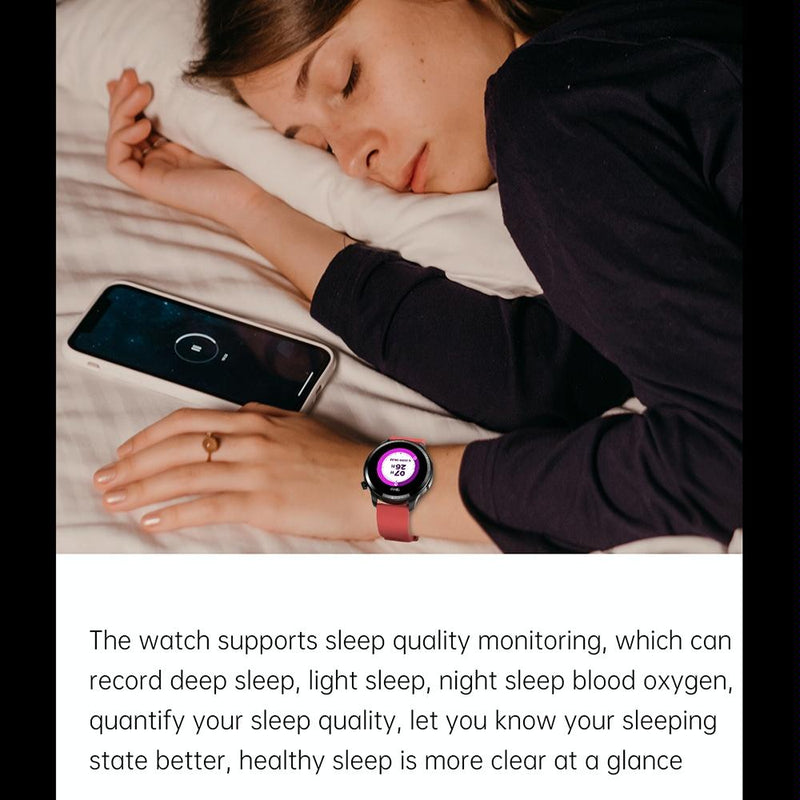 1.39 Inch Ip67 Waterproof Leather Band Smart Watch Supports Bluetooth Call / Blood Oxygen / Body Temperature Monitoring - Black