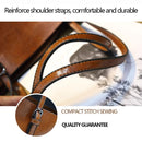 Stylish All-Match Leather Handbag - Wax Finish - Wine Red