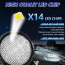 14W 9 - 30V Floodlight Mixed Luminous 4 Inch Round Work Light With Wire Set