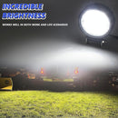 14W 9 - 30V Floodlight Mixed Luminous 4 Inch Round Work Light With Wire Set