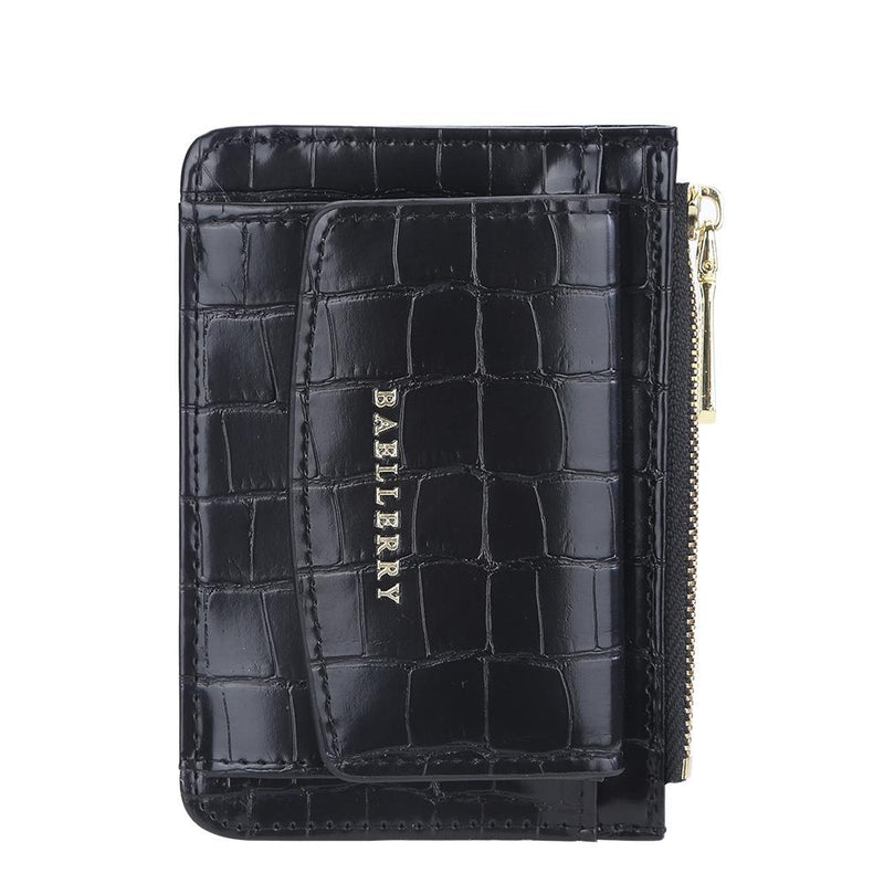 Multifunctional Crocodile Card Holder With Zipper Small Coin Purse - Yellow