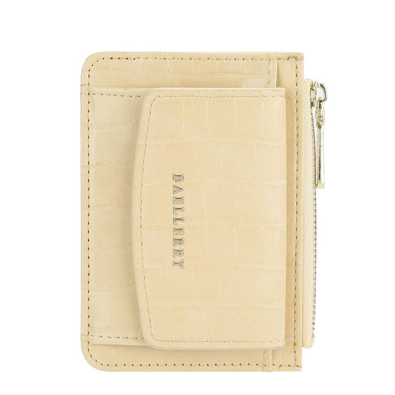 Multifunctional Crocodile Card Holder With Zipper Small Coin Purse - Yellow