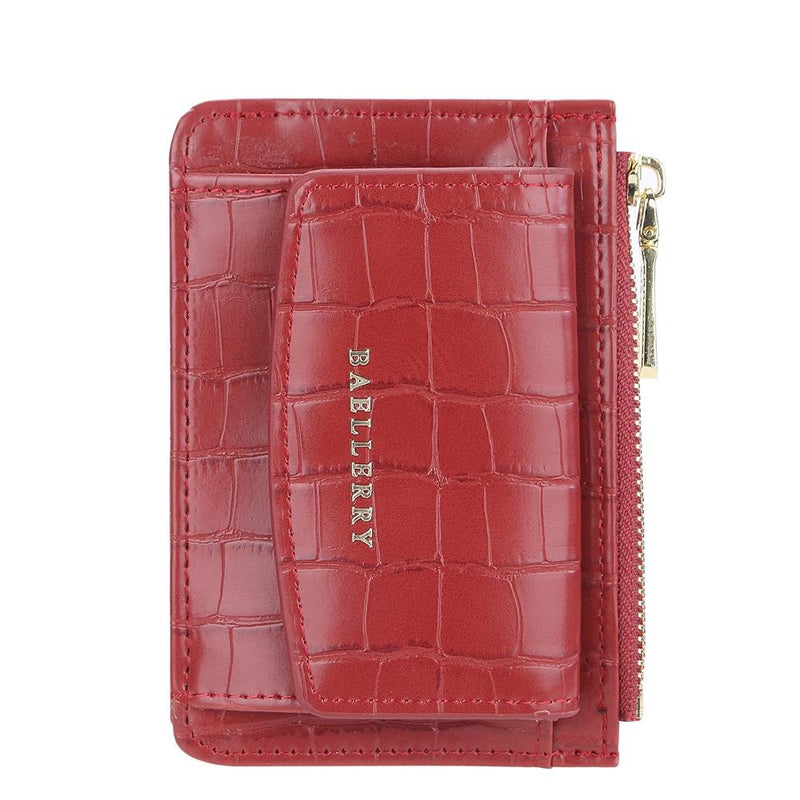 Multifunctional Crocodile Card Holder With Zipper Small Coin Purse - Yellow